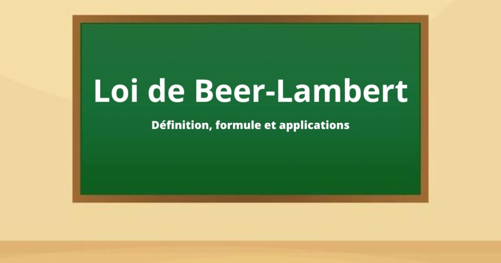 Loi de Beer-lambert