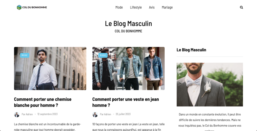 site blog masculin du Col du Bonhomme 