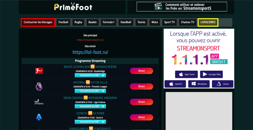 Streamonsport : nouvelle adresse