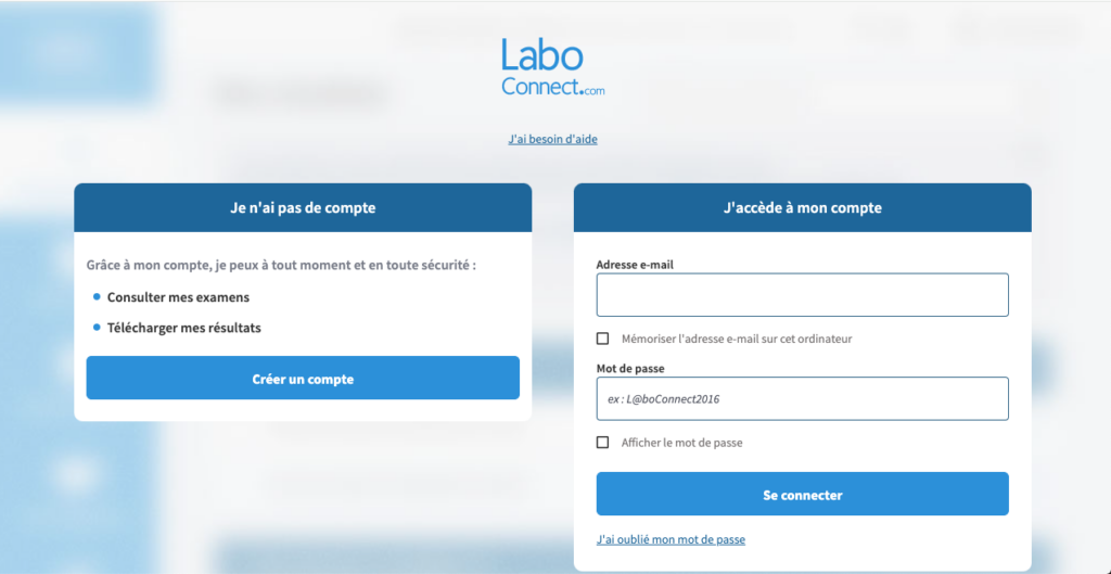 Laboconnect mon compte