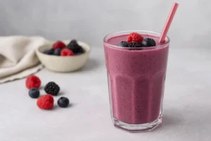 Smoothie aux fruits rouges et protéines