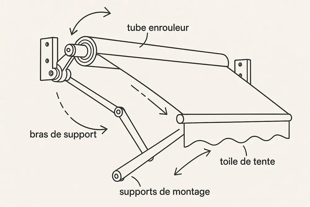 voile rétractable d'ombrage fonctionnement