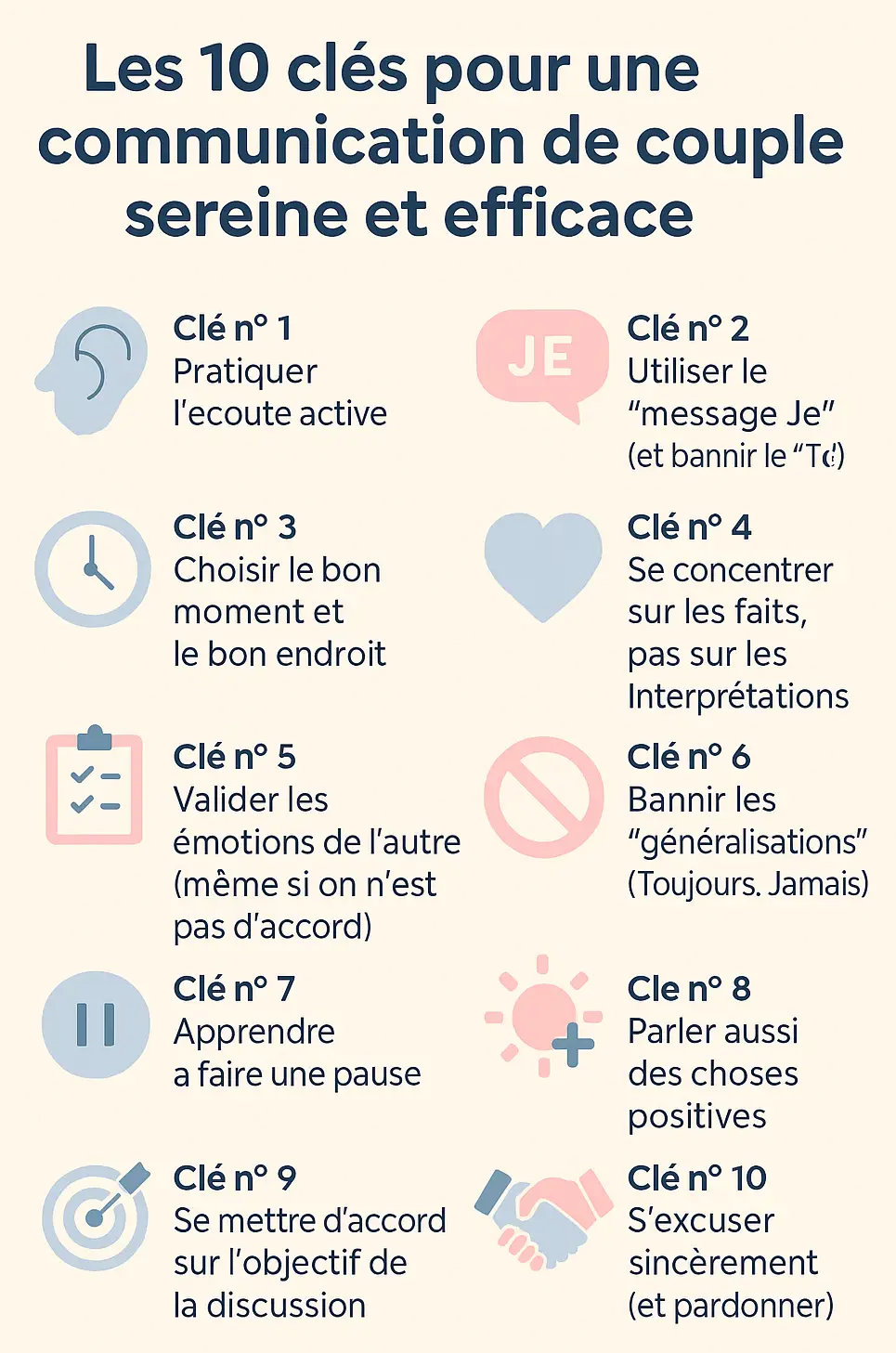 10 clés pour mieux commuquer en couple - Infographie