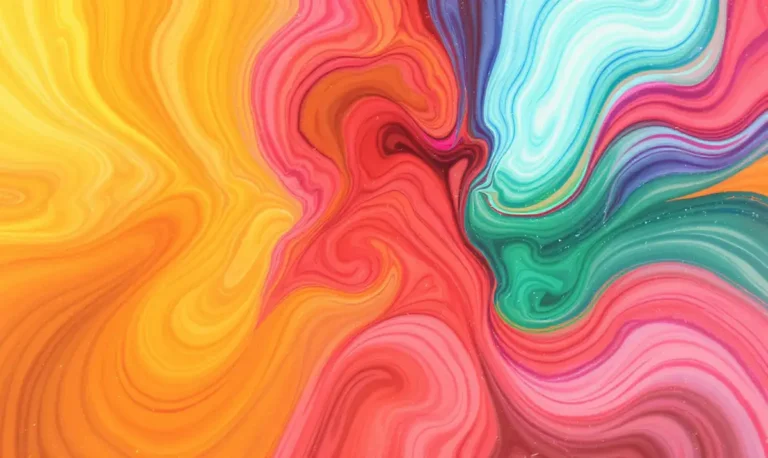 Les 7 émotions fondamentales et leur impact quotidien Illustration des sept émotions fondamentales et leur impact quotidien dans un tableau coloré abstrait aux formes arrondies