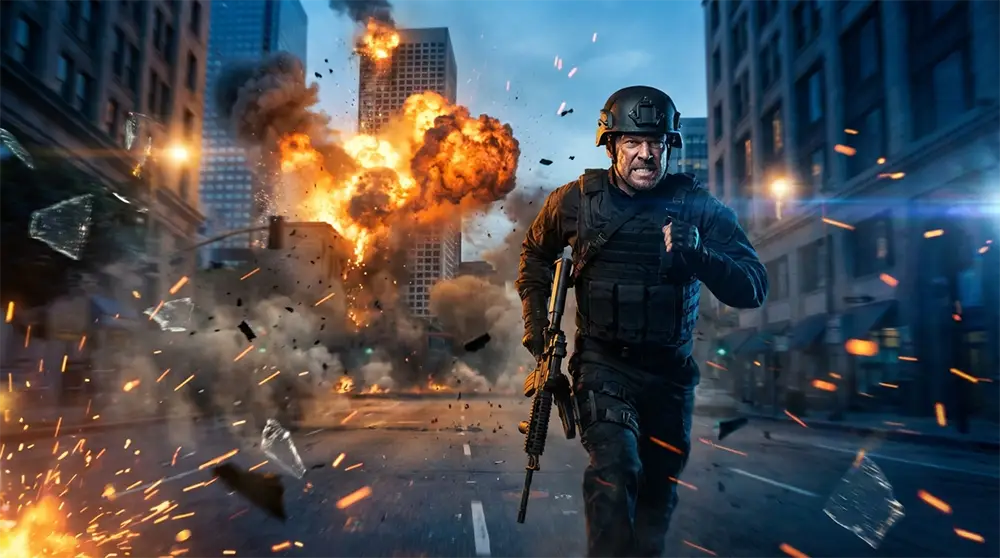 scène d'action d'un film sur la plateforme Coflix