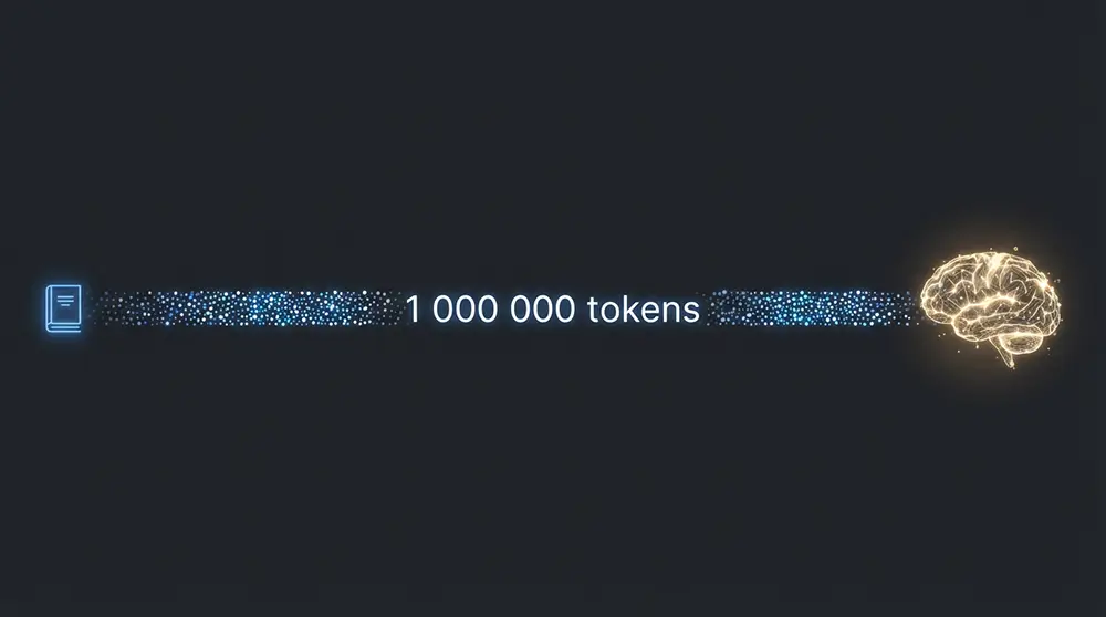 Infographie illustrant la fenêtre de contexte d'un million de tokens de GPT-5.4