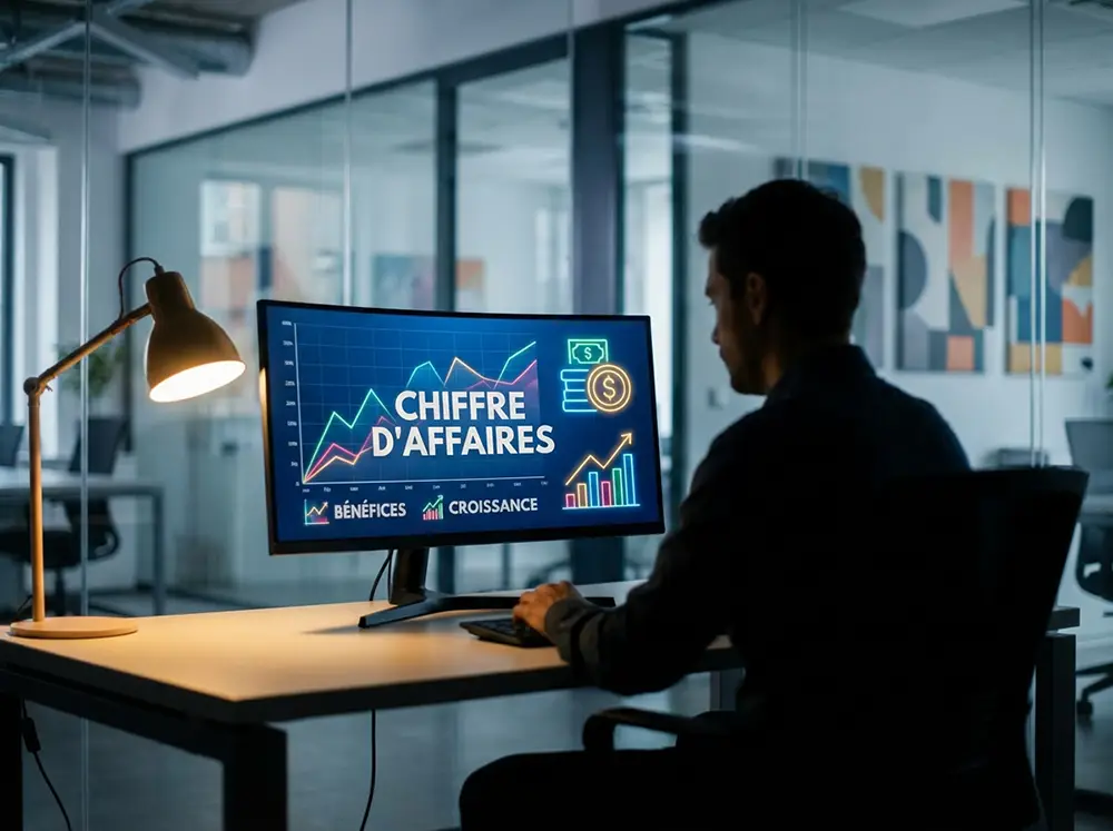 Professionnel analysant des données d'entreprises sur grand écran illustrant l'usage de Pappers pour l'intelligence économique et la veille concurrentielle