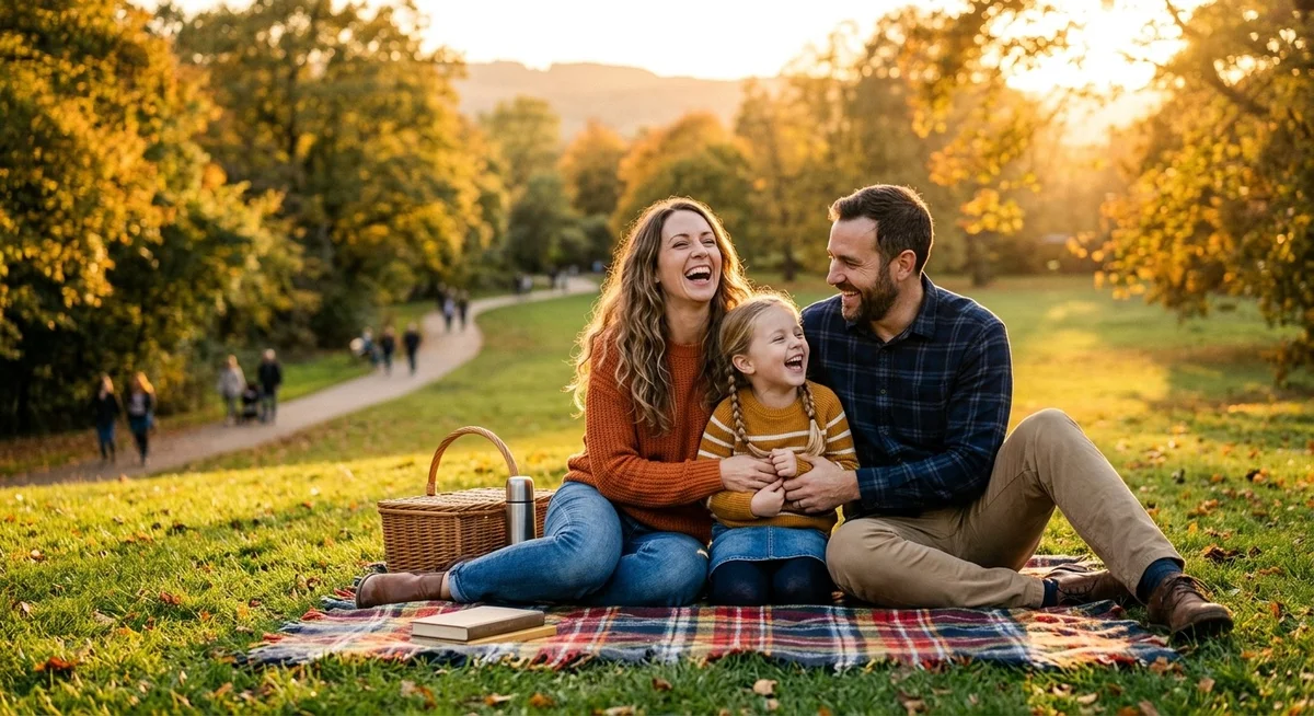 Famille épanouie illustrant les bénéfices concrets de l'éducation positive