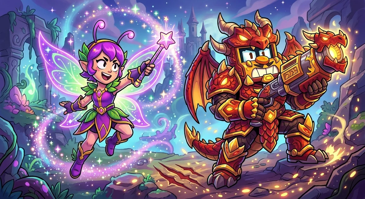 Skins Fairie Bonnie et Dragon Griff du Brawl Pass saison 49 Skin Fairie Bonnie et skin Dragon Griff exclusifs du Brawl Pass saison 49 Brawl Stars