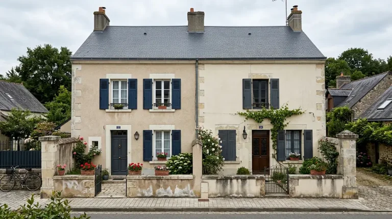 Taches d’humidité sur un mur mitoyen : qui est responsable ? Taches d'humidité et salpêtre sur un mur mitoyen de maison française