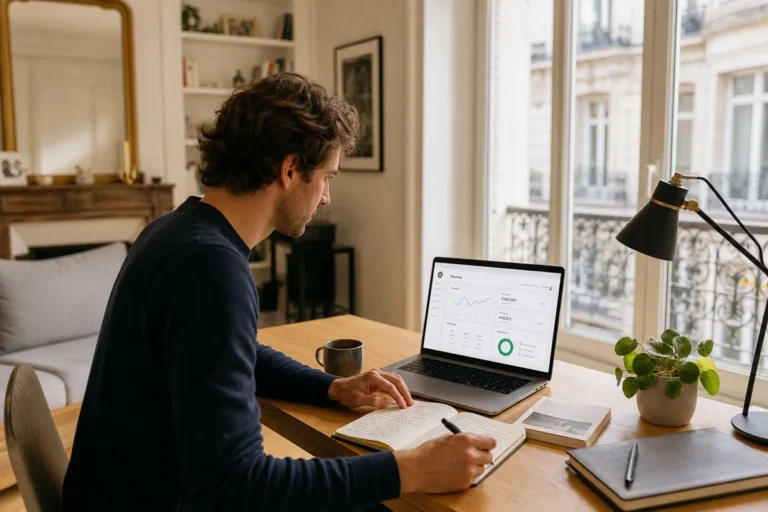Lancer un business en ligne en 2026 : les 10 modèles les plus rentables décryptés Entrepreneur français travaillant sur son business en ligne depuis un bureau moderne en 2026