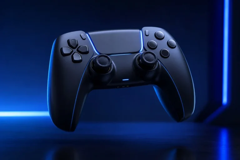 PS6 : date de sortie, prix et performances attendues en 2026 Manette PlayStation futuriste symbolisant l'attente de la PS6 en 2026